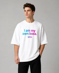I Am My Own Boss Printed Oversized 220 GSM 100% Cotton T-Shirt for Men