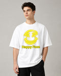 Happy Smile Oversized 220 GSM 100% Cotton T-Shirt for Men