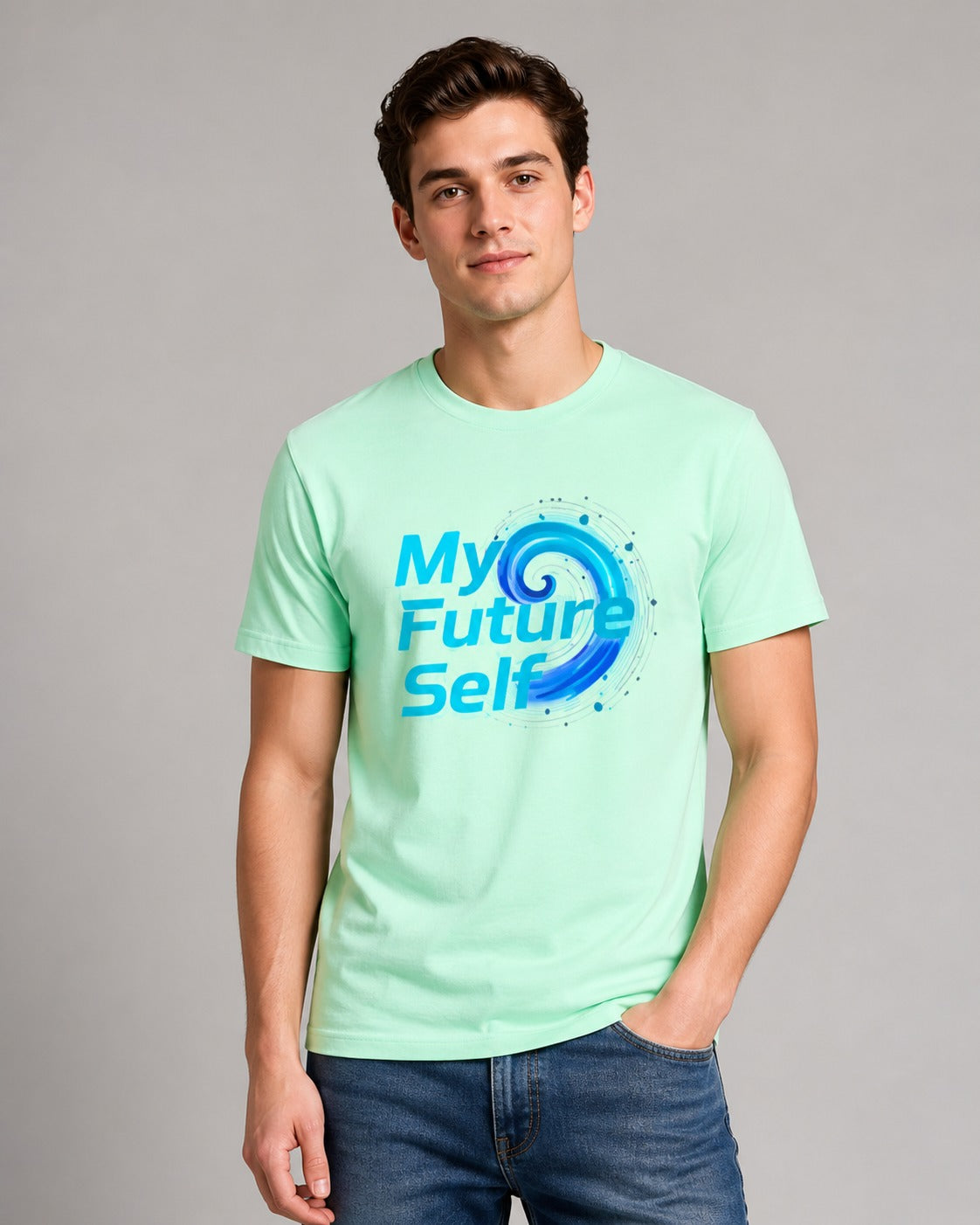 My Future Self Printed Regular Fit 180 GSM 100% Cotton T-Shirt for Men