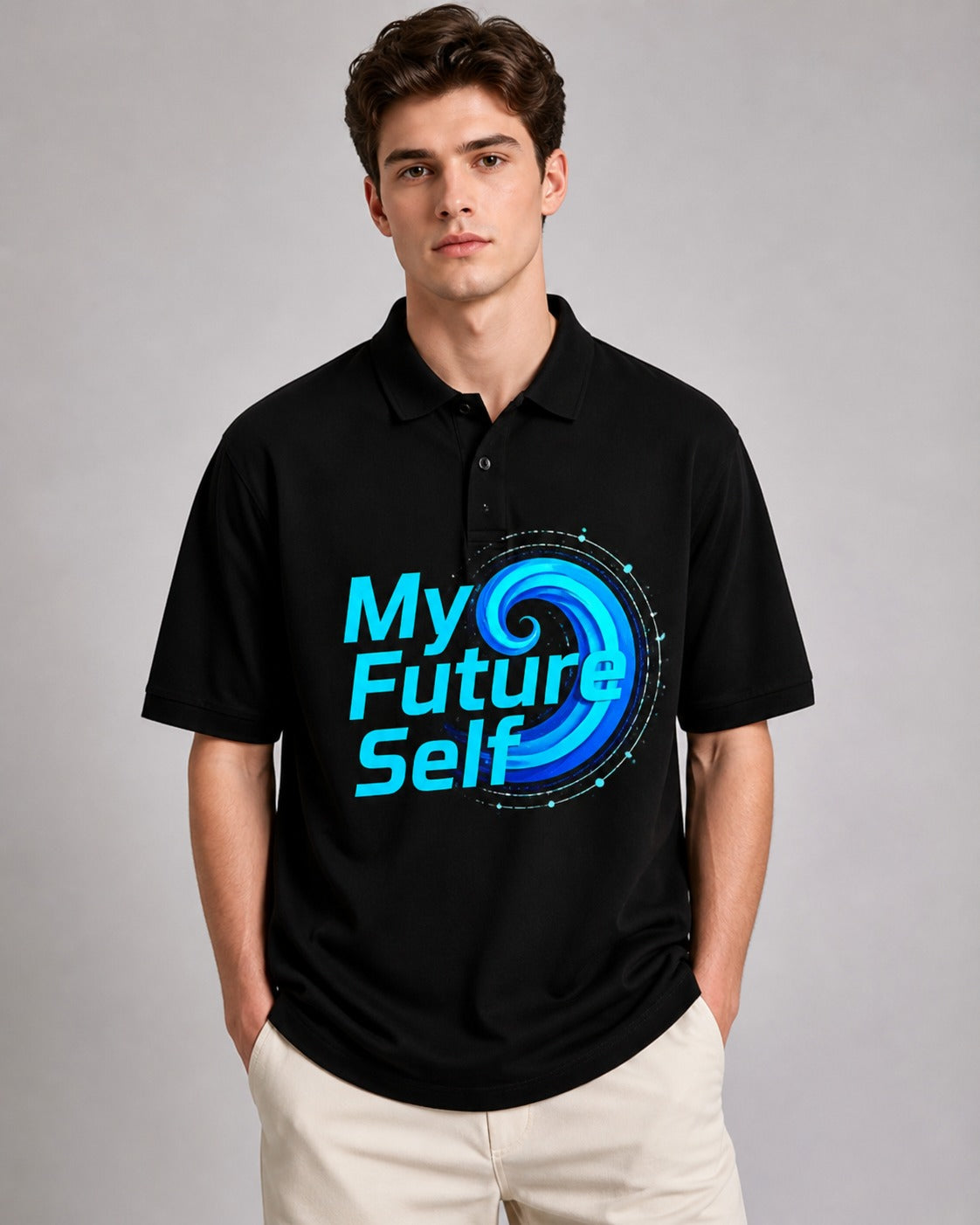 My Future Self Polo T-Shirt 220 GSM Matty 100% Cotton Regular Fit for Men