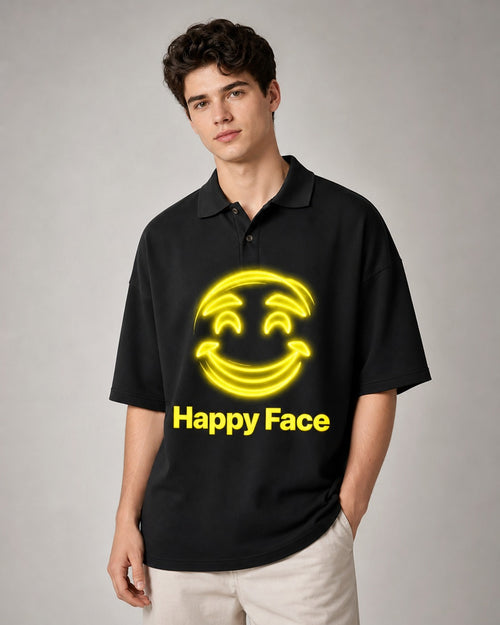 Happy Smile Polo T-Shirt 220 GSM Matty 100% Cotton Regular Fit for Men