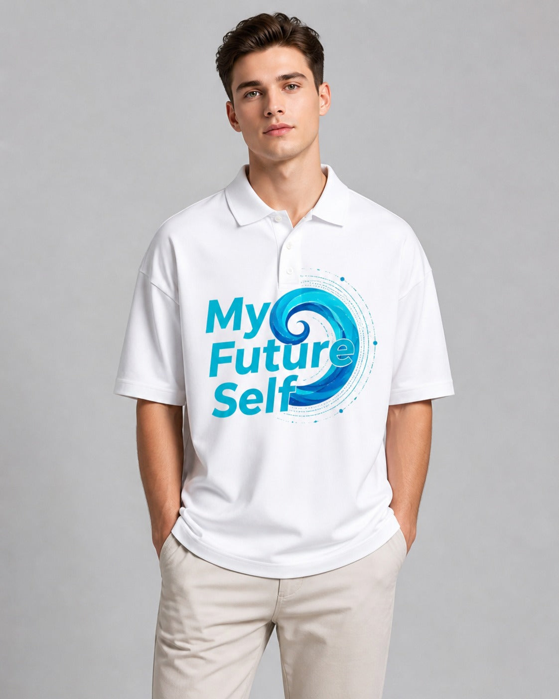 My Future Self Polo T-Shirt 220 GSM Matty 100% Cotton Regular Fit for Men